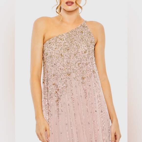 MAC DUGGAL 9224 NWT One Shoulder Embellished Trapeze A Line Gown - Picture 2 of 8